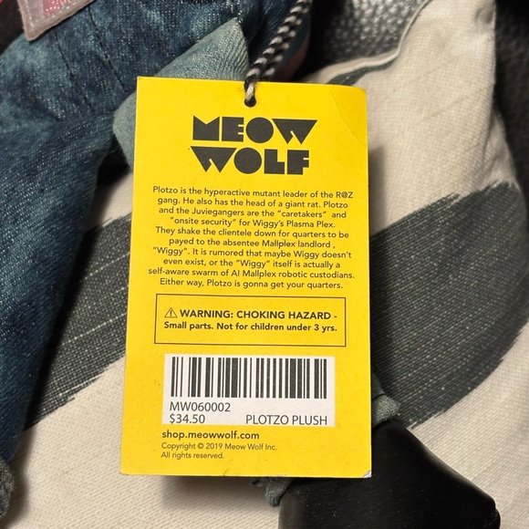 Meow Wolf Claire Sanders Platzo Plush Mouse Toy Pink and Black Outfit - Picture 3 of 6